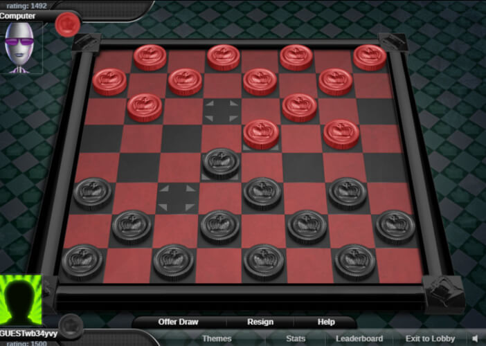 online checkers full screen